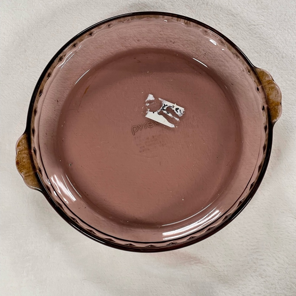 Vintage Pyrex #229 Crimp Edge Amber Brown Glass 10"